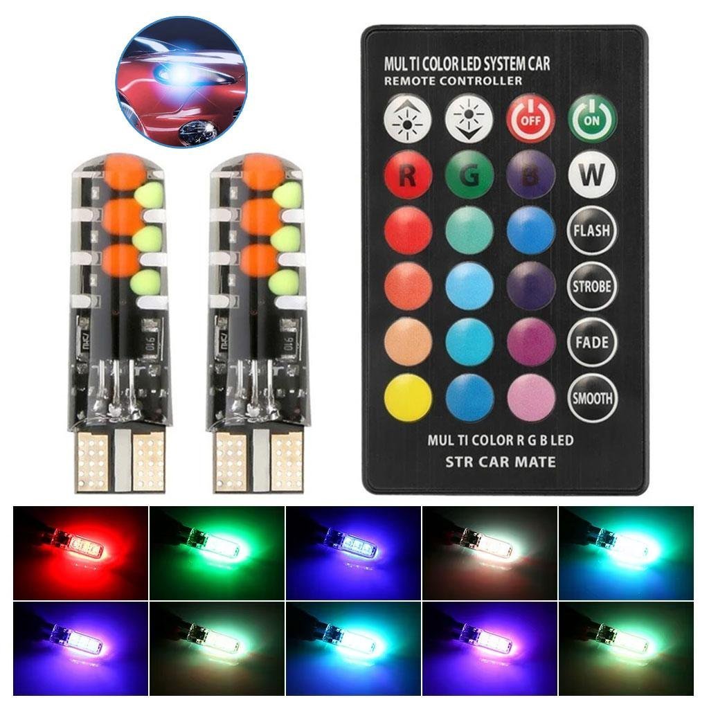 Lot de 2 LED Multicolore pour Voiture 12V T10 - الصورة 6