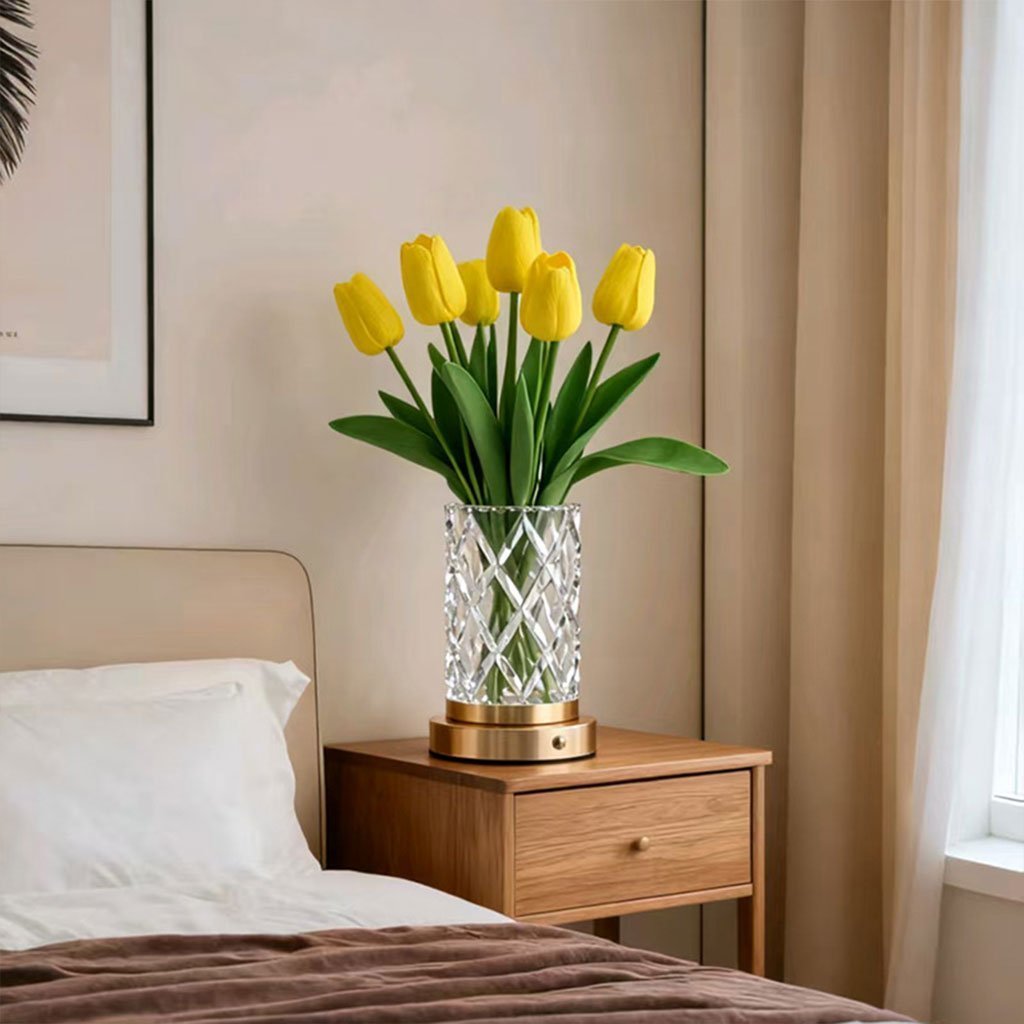 Vase Lumineux LED Tactile en Cristal Couleurs RGB Rechargeable - فازة كريستال مضيئة - الصورة 3