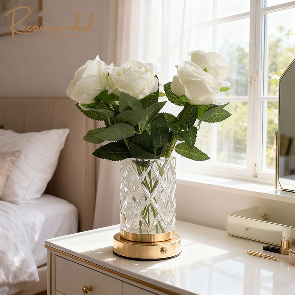 Vase Lumineux LED Tactile en Cristal Couleurs RGB Rechargeable - فازة كريستال مضيئة - الصورة 5