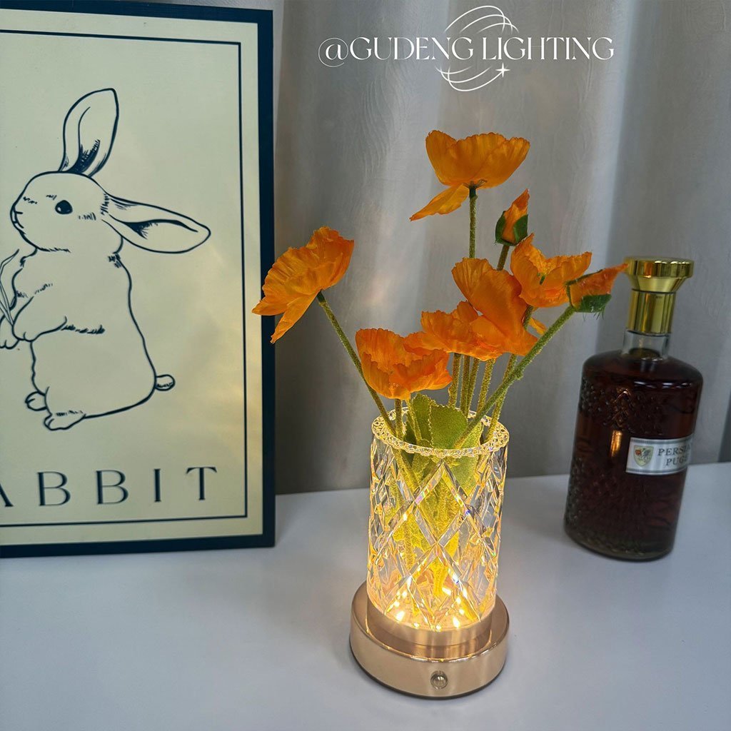 Vase Lumineux LED Tactile en Cristal Couleurs RGB Rechargeable - فازة كريستال مضيئة - الصورة 7