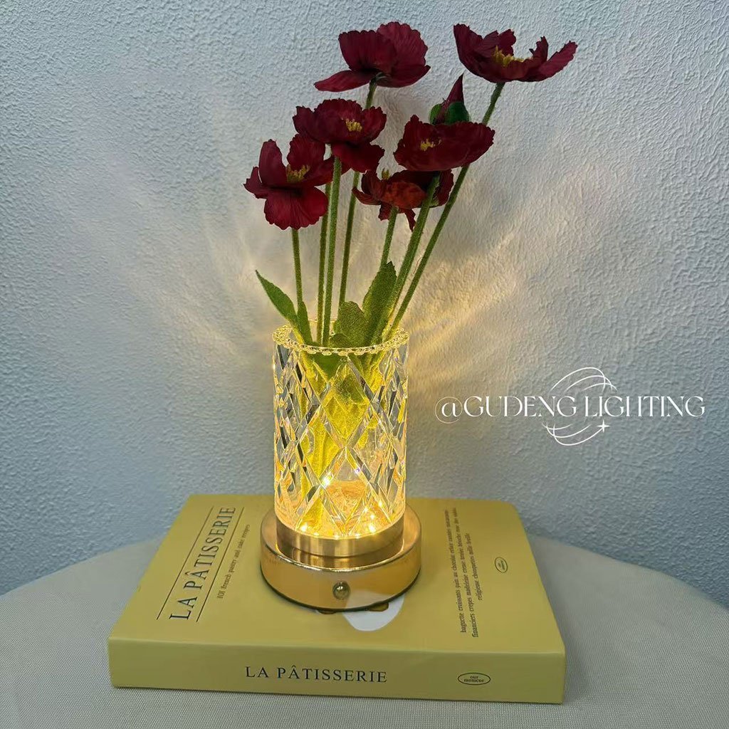 Vase Lumineux LED Tactile en Cristal Couleurs RGB Rechargeable - فازة كريستال مضيئة - الصورة 8