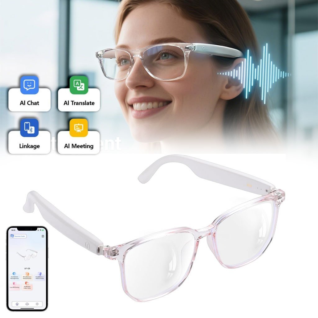 Lunettes Connectées F20 de Traduction IA et Audio Open-Ear Bluetooth 5.4 - نظارات المترجم الذكية بالذكاء الاصطناعي