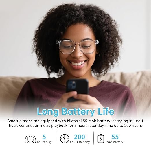 ⁦Lunettes Connectées F20 de Traduction IA et Audio Open-Ear Bluetooth 5.4 - نظارات المترجم الذكية بالذكاء الاصطناعي⁩ - الصورة ⁦11⁩