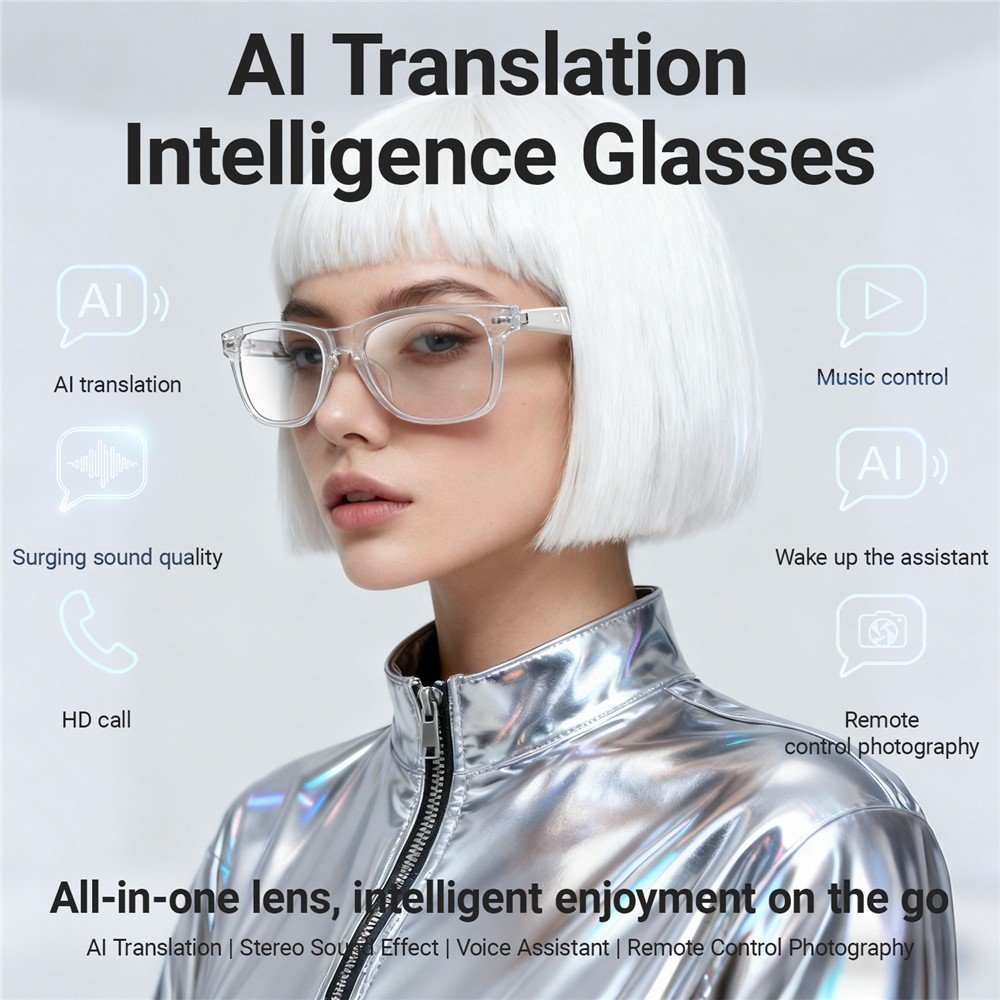 ⁦Lunettes Connectées F20 de Traduction IA et Audio Open-Ear Bluetooth 5.4 - نظارات المترجم الذكية بالذكاء الاصطناعي⁩ - الصورة ⁦12⁩
