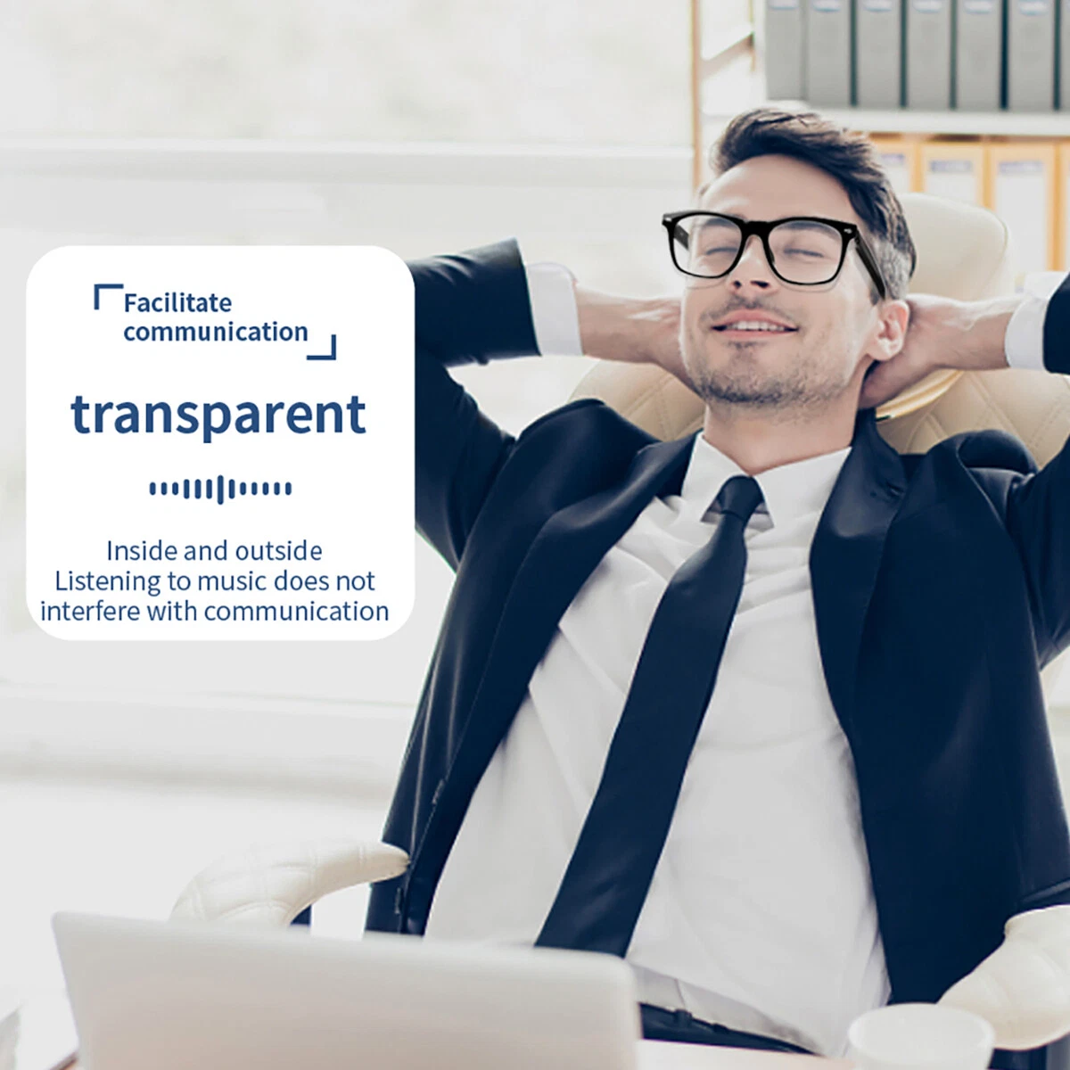 ⁦Lunettes Connectées GS03 de Traduction IA et Audio Open-Ear Bluetooth 5.4 - نظارات المترجم الذكية بالذكاء الاصطناعي⁩ - الصورة ⁦14⁩