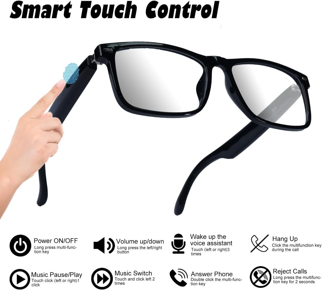 ⁦Lunettes Connectées GS03 de Traduction IA et Audio Open-Ear Bluetooth 5.4 - نظارات المترجم الذكية بالذكاء الاصطناعي⁩ - الصورة ⁦4⁩