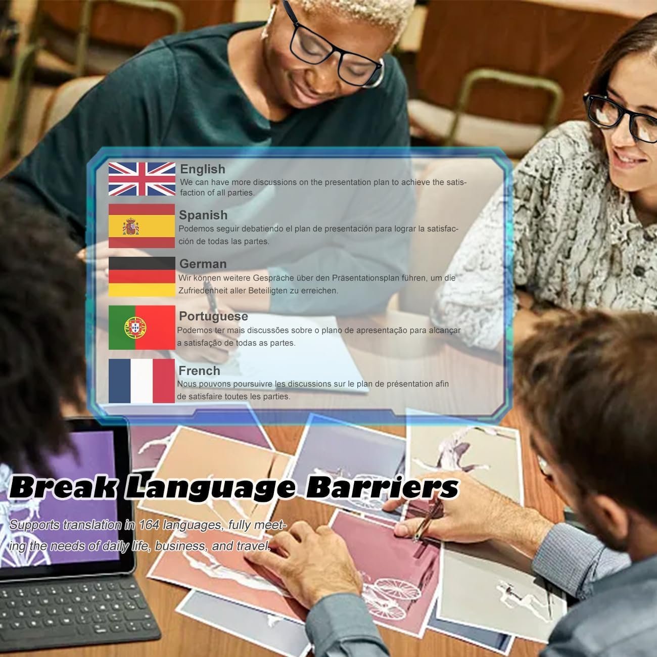 ⁦Lunettes Connectées GS03 de Traduction IA et Audio Open-Ear Bluetooth 5.4 - نظارات المترجم الذكية بالذكاء الاصطناعي⁩ - الصورة ⁦7⁩