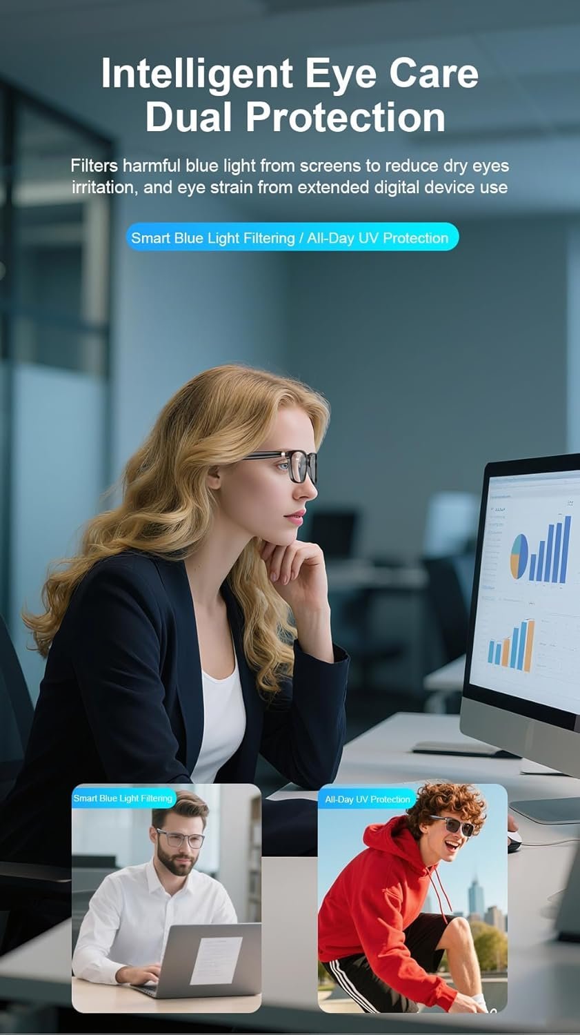 ⁦Lunettes Connectées GS03 de Traduction IA et Audio Open-Ear Bluetooth 5.4 - نظارات المترجم الذكية بالذكاء الاصطناعي⁩ - الصورة ⁦8⁩