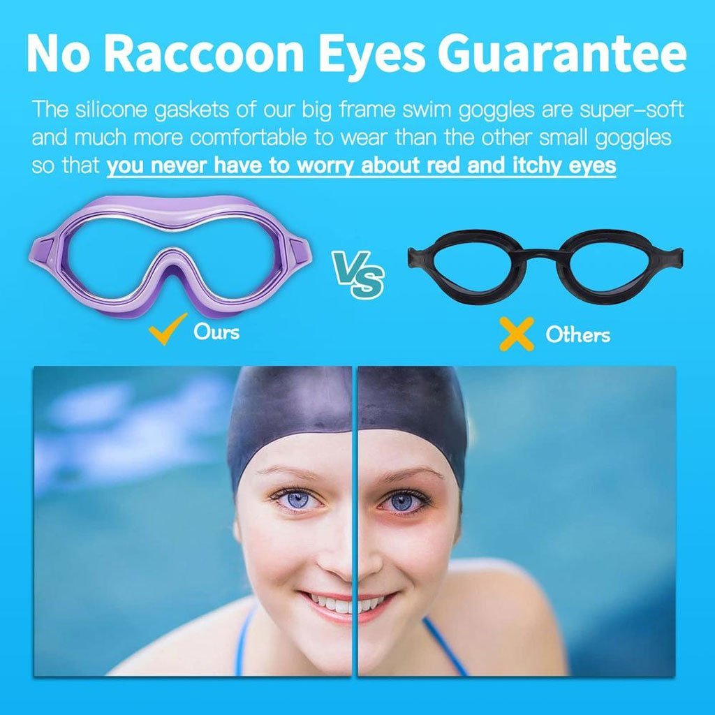 Lunettes de Natation Anti-Buée et Protection UV400 - نظارات سباحة احترافية مضادة للضباب والأشعة فوق البنفسجية برؤية 180درجة - الصورة 10
