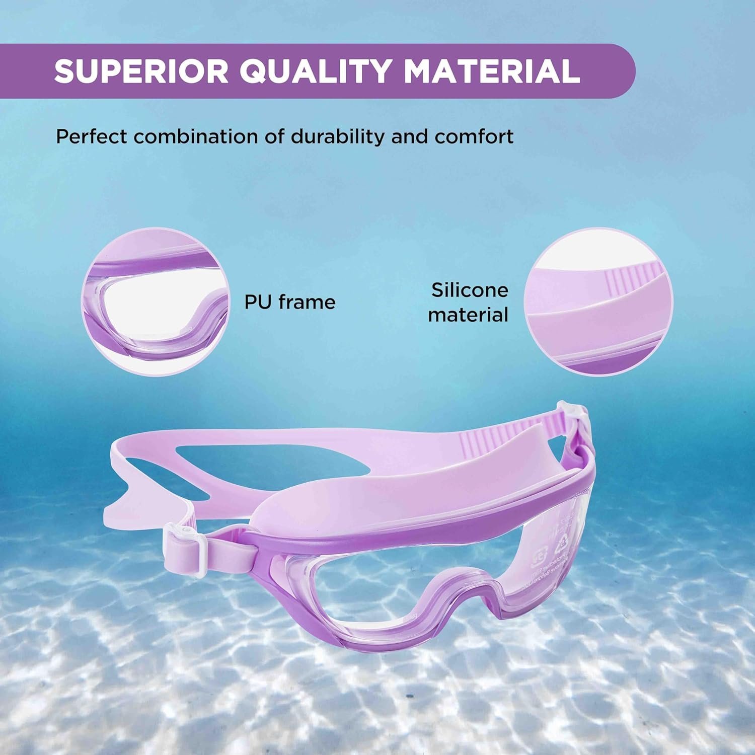 Lunettes de Natation Anti-Buée et Protection UV400 - نظارات سباحة احترافية مضادة للضباب والأشعة فوق البنفسجية برؤية 180درجة - الصورة 4