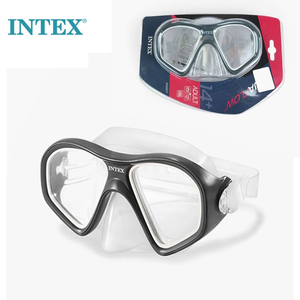 Masque de Plongée Intex Reef Rider 55977 Lentille Polycarbonate et Sangle Réglable - قناع الغوص والسباحة الاحترافي