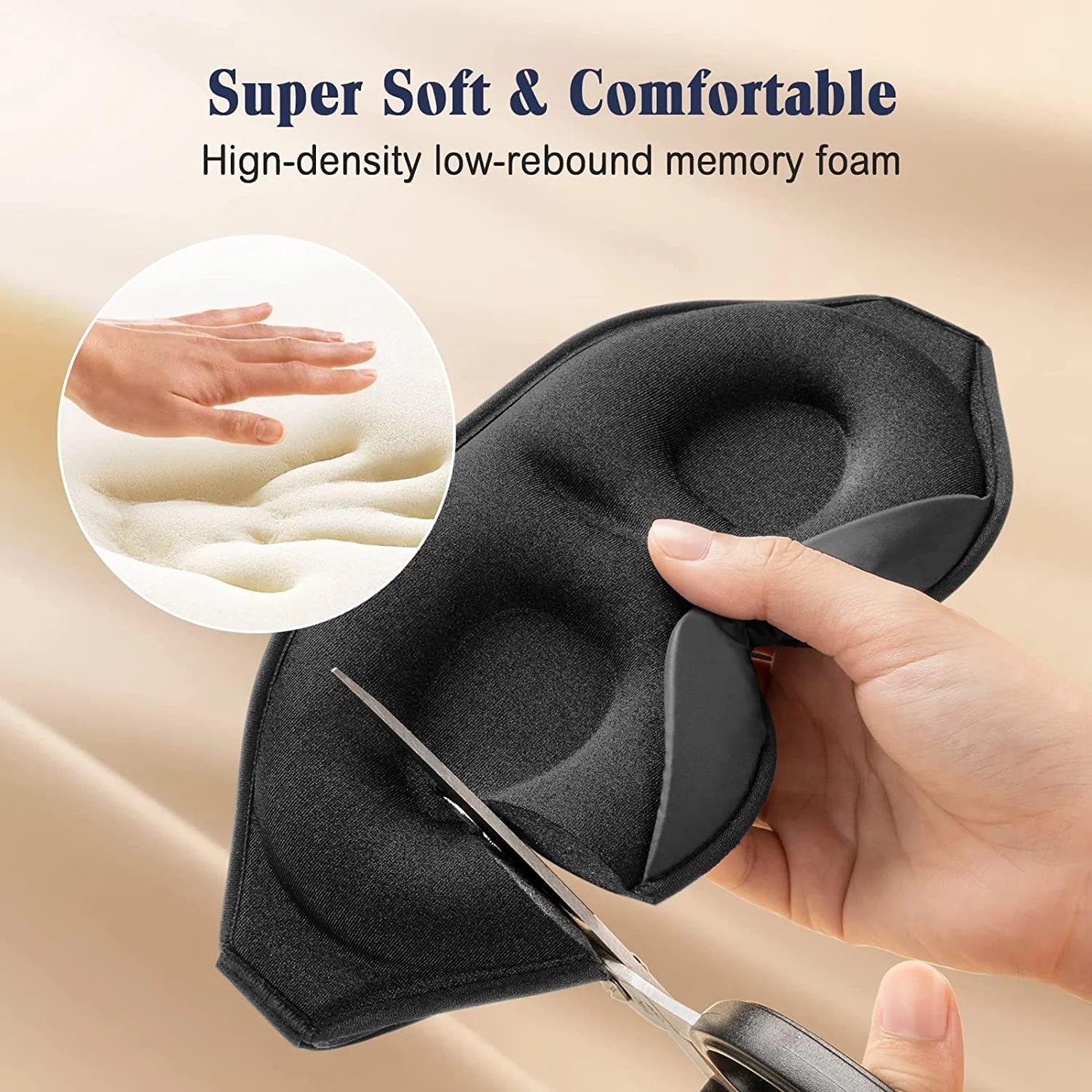 Masque de sommeil 3D ergonomique et profond amélioré avec sangle ajustable - قناع نوم مريح - الصورة 4