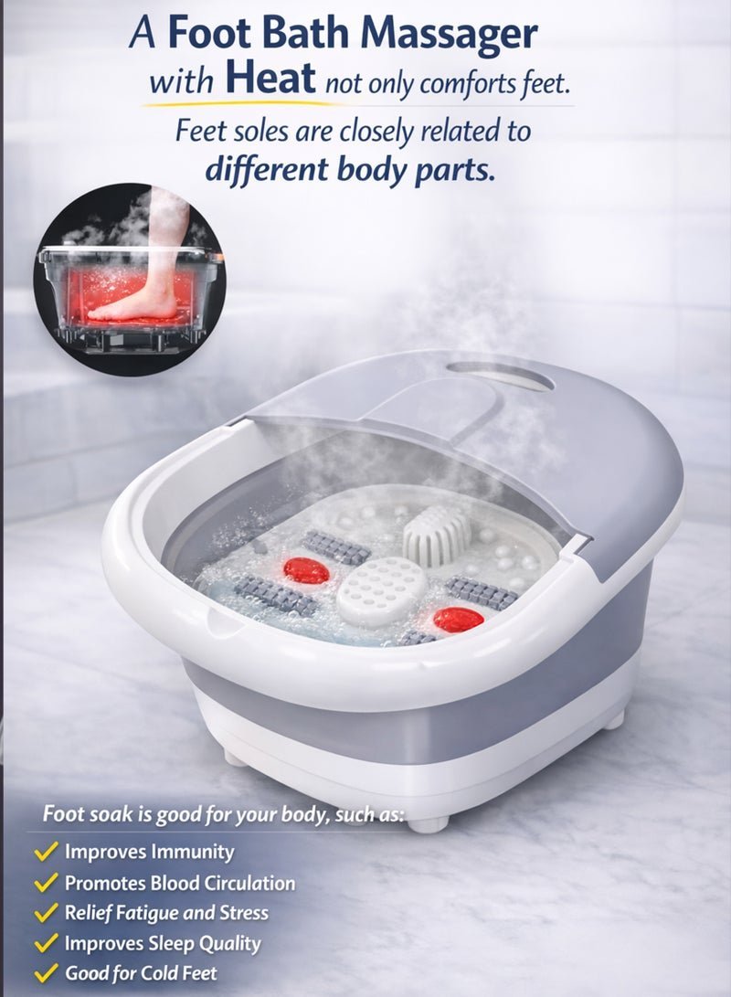 Masseur pour Pieds Pliable Hydromassant et Chauffant avec Rouleaux Shiatsu - جهاز مساج وتدليك القدمين المطور القابل للطي مع خاصية التسخين والفقاعات - الصورة 10