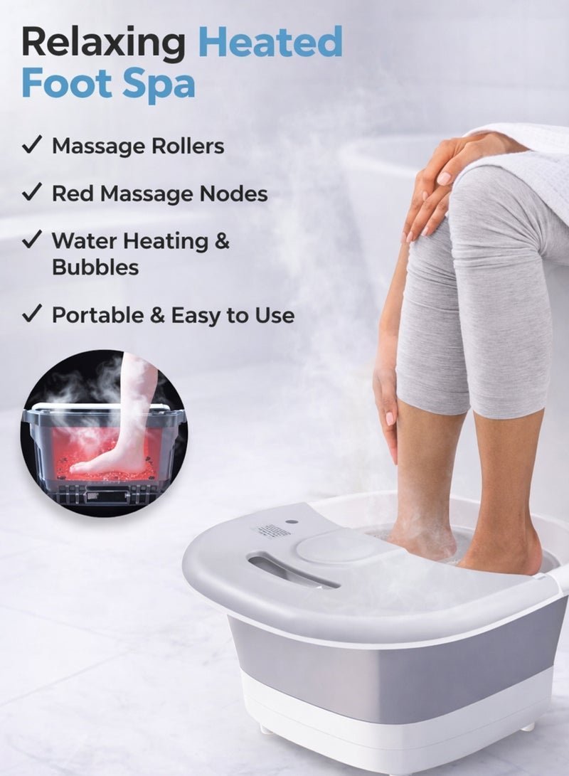 Masseur pour Pieds Pliable Hydromassant et Chauffant avec Rouleaux Shiatsu - جهاز مساج وتدليك القدمين المطور القابل للطي مع خاصية التسخين والفقاعات - الصورة 5