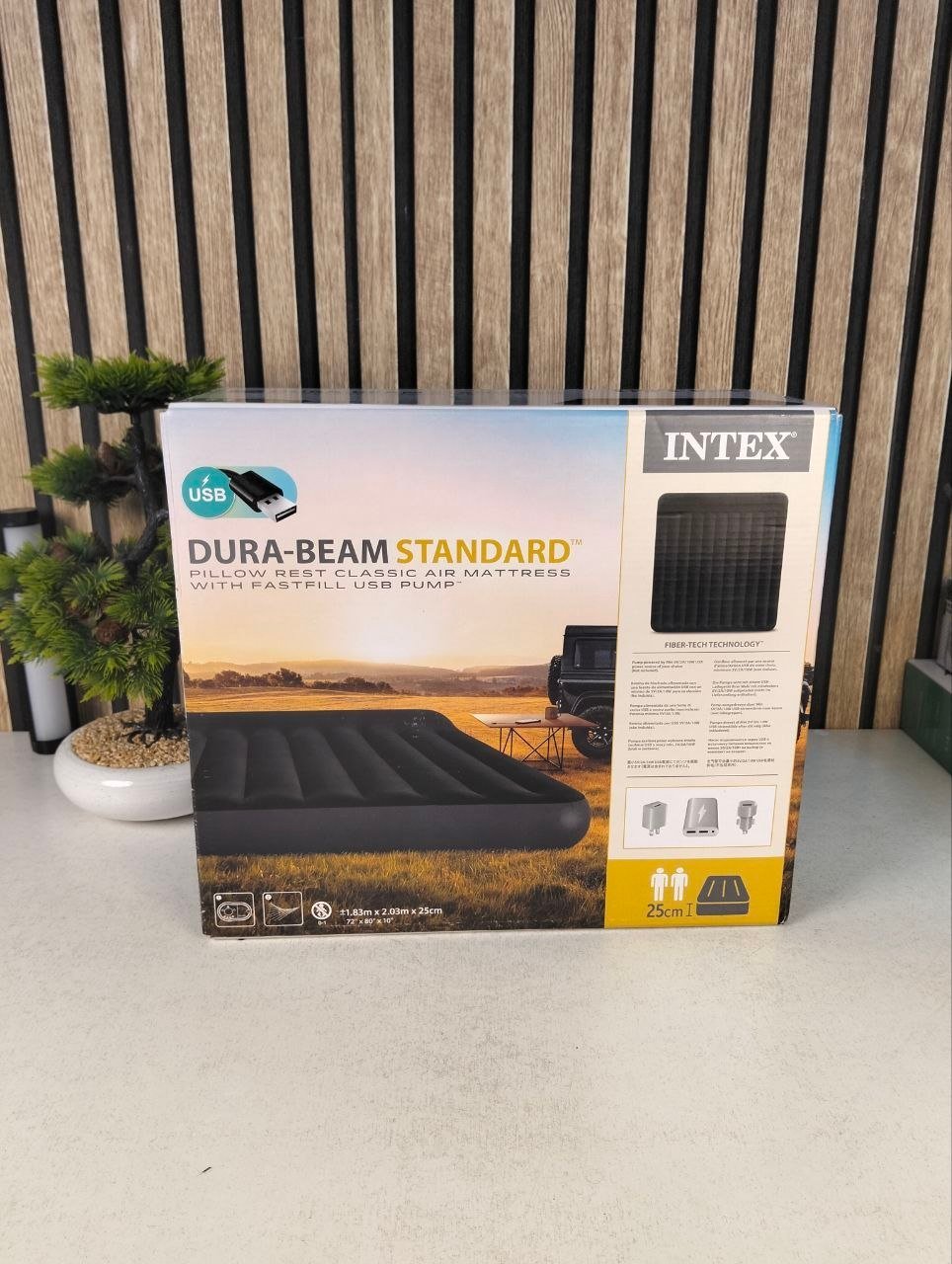 Matelas Gonflable 2 Places XXL avec Pompe Électrique USB INTEX 66129CC 203x183cm - فرشة الهواء المنفوخ لشخصين مع مضخة ذكية - الصورة 2