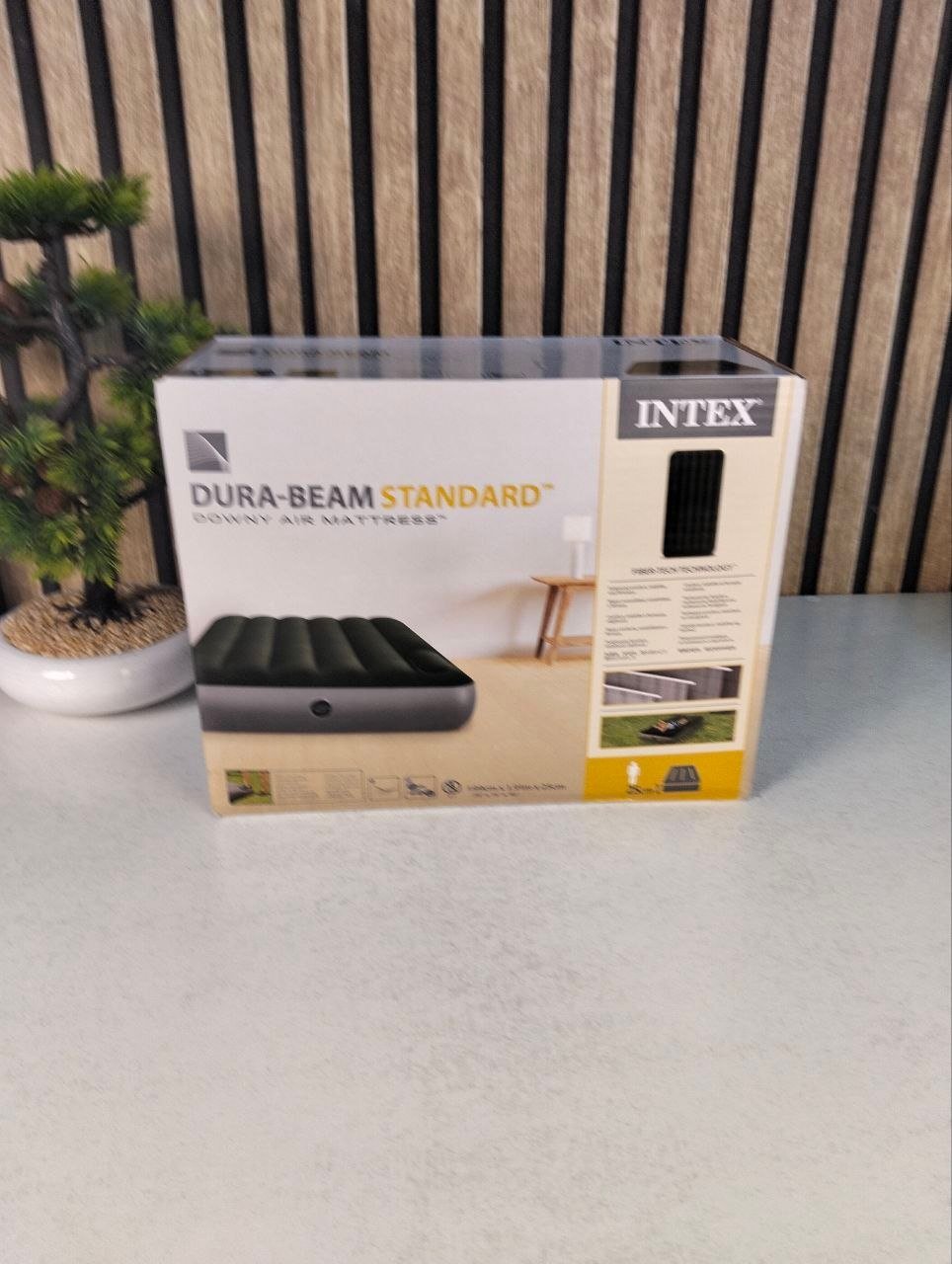 ⁦Matelas GonflableTechnologie Fiber-Tech avec Pompe à Pied Intégrée Intex 64761 - فرشة إنتكس الهوائية الكلاسيكية الفردية بمضخة قدم مدمجة⁩ - الصورة ⁦2⁩