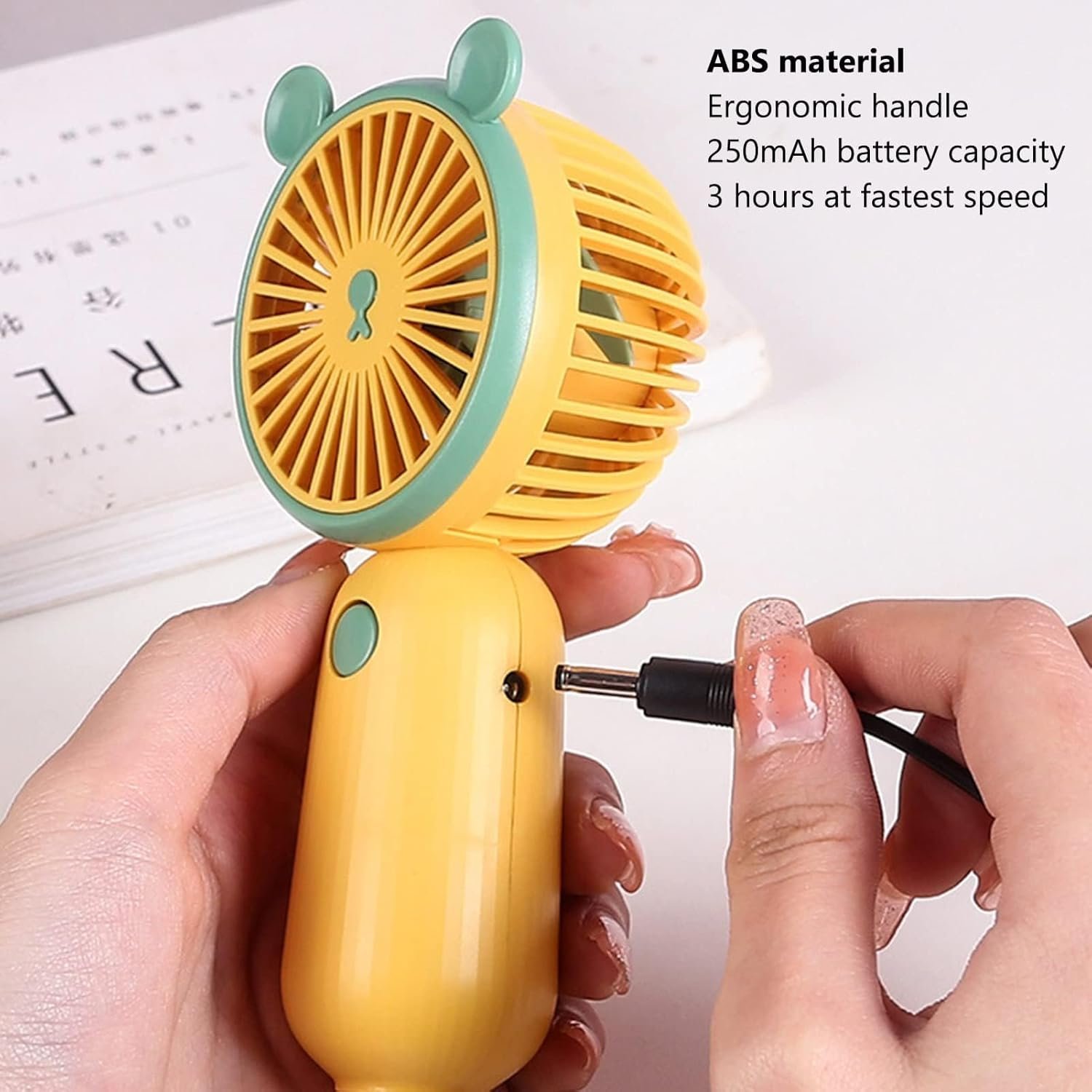 ⁦Mini Ventilateur Portable Rechargeable USB DD8009 - مروحة يد صغيرة محمولة (2 في 1)⁩ - الصورة ⁦2⁩