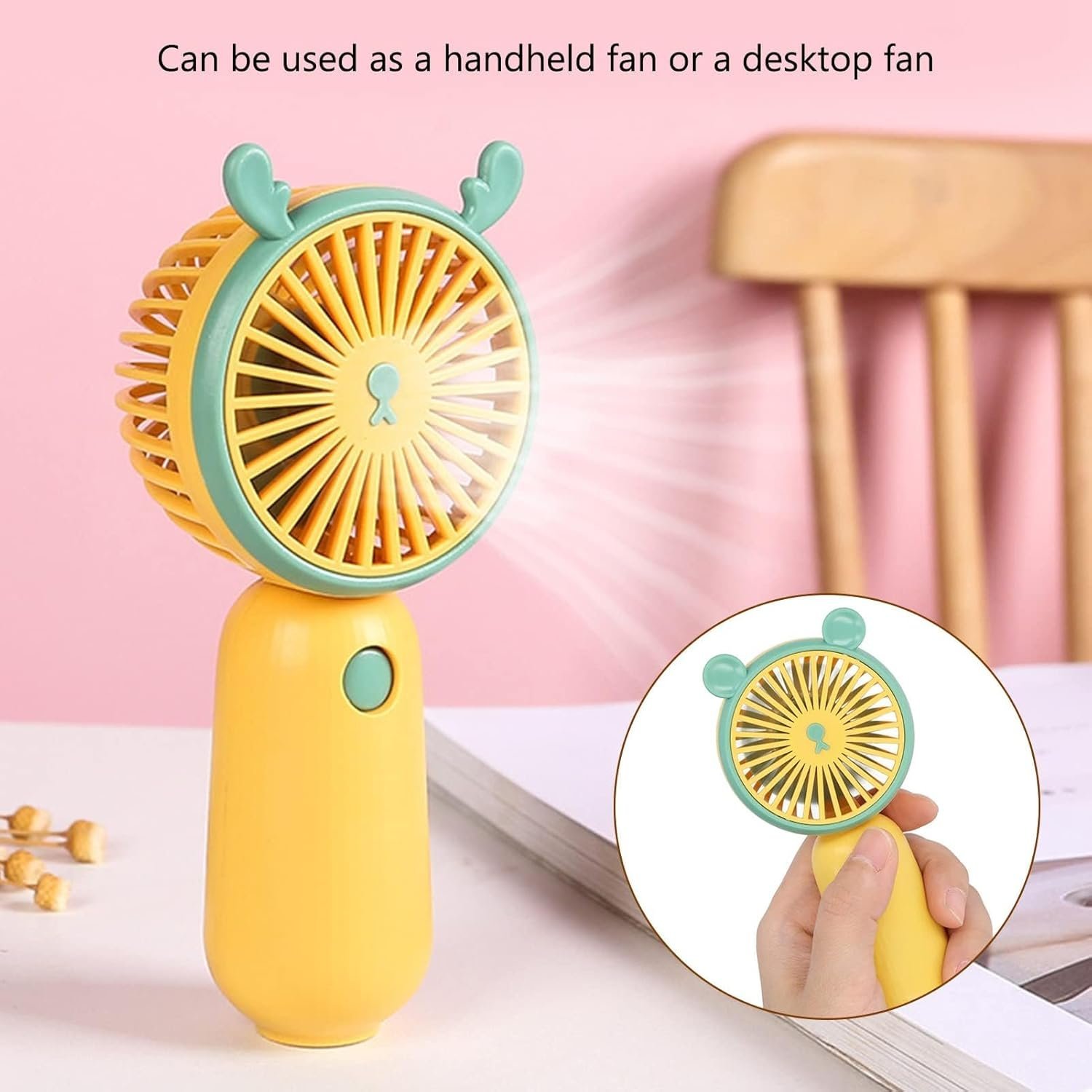 ⁦Mini Ventilateur Portable Rechargeable USB DD8009 - مروحة يد صغيرة محمولة (2 في 1)⁩ - الصورة ⁦4⁩