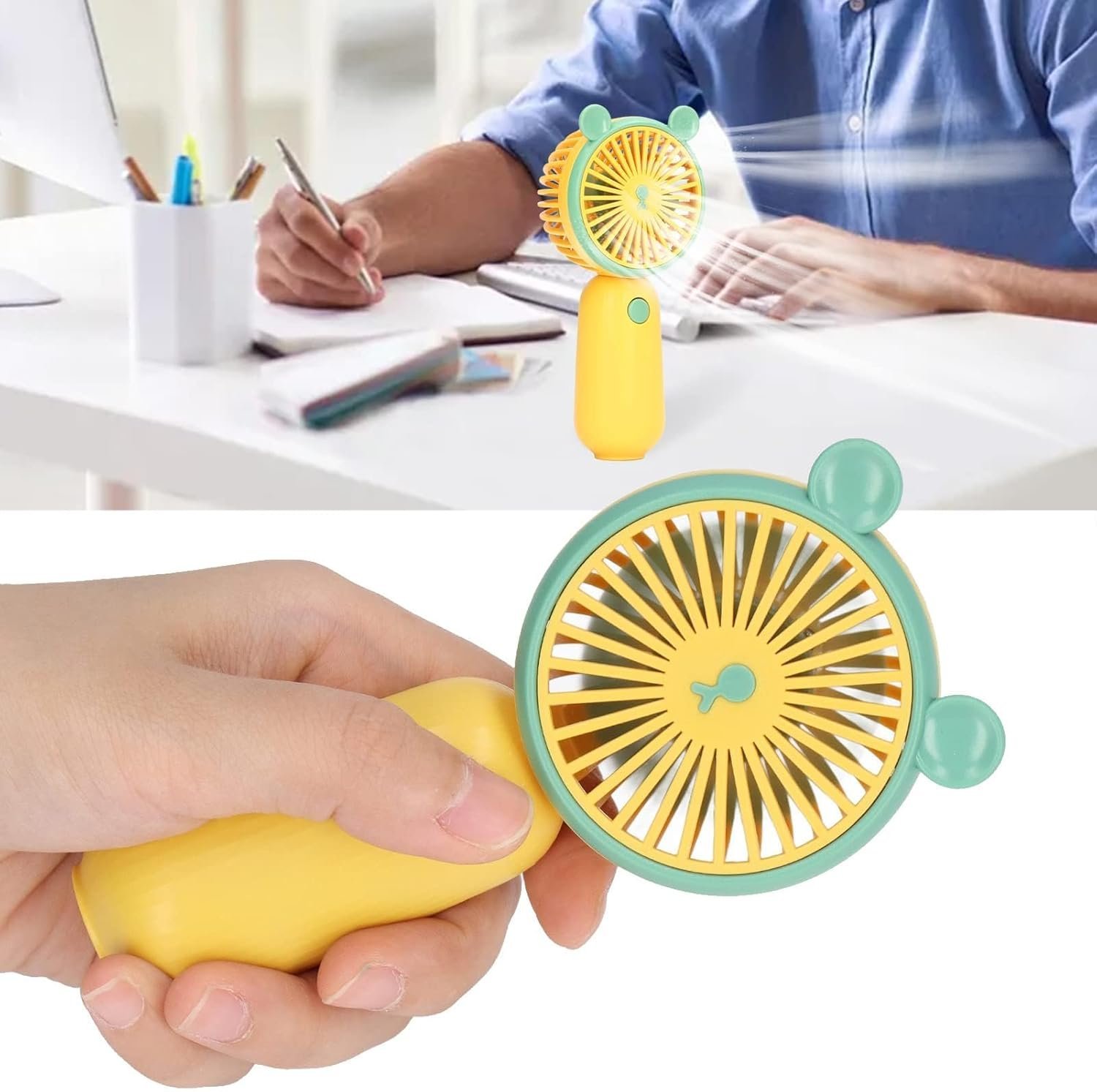 ⁦Mini Ventilateur Portable Rechargeable USB DD8009 - مروحة يد صغيرة محمولة (2 في 1)⁩ - الصورة ⁦5⁩