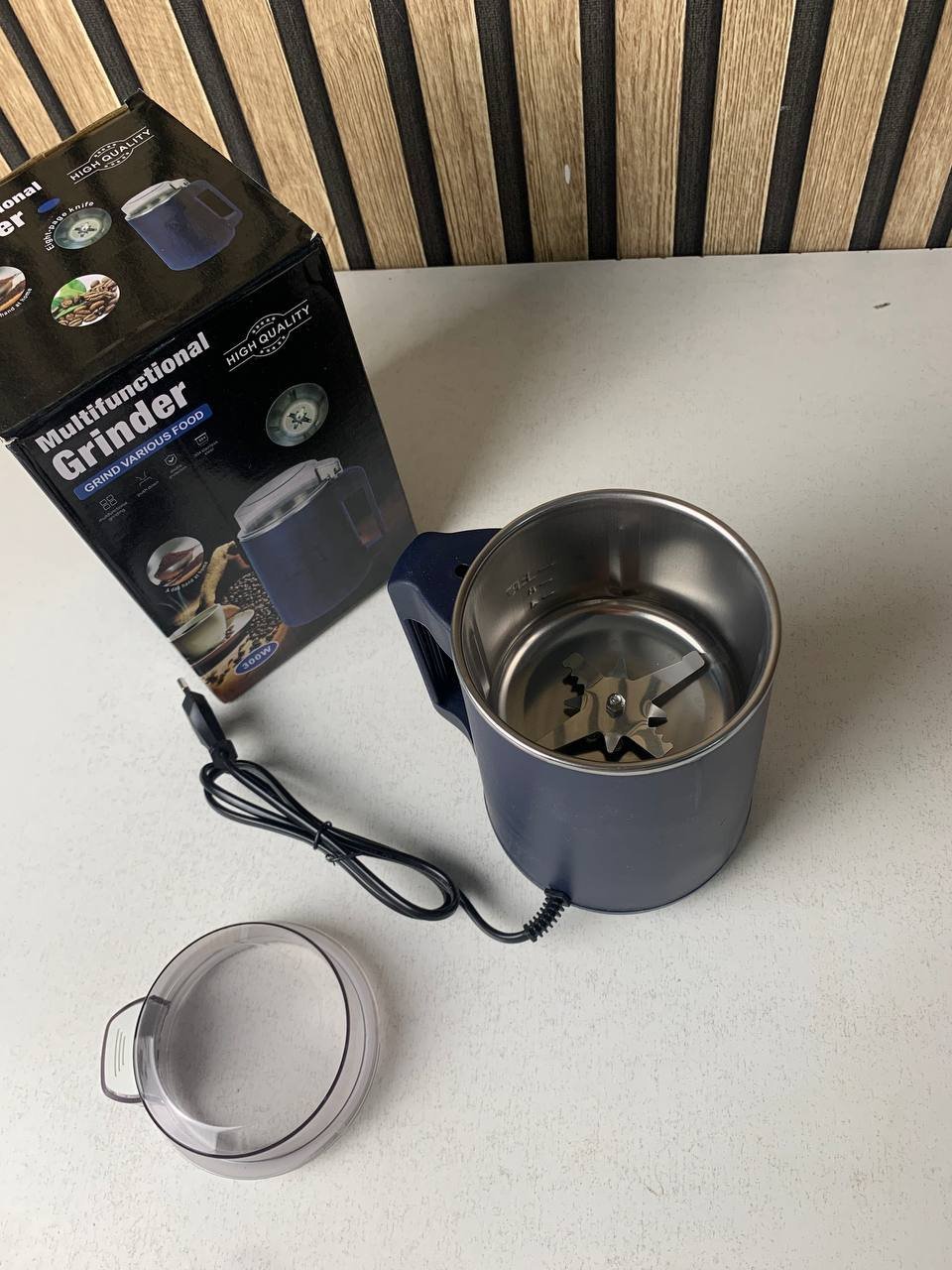 Moulin à café et grains électrique INOX 300W - مطحنة كهربائية للحبوب والتوابل - الصورة 3