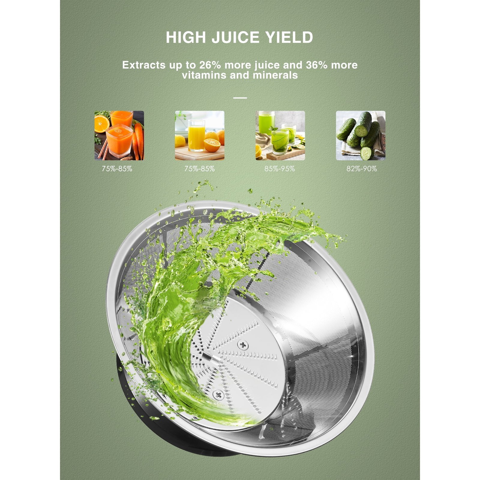 Multismart Extracteur de jus électrique 250 W à 2 vitesses pour fruits et légumes - عصارة فواكه - الصورة 3