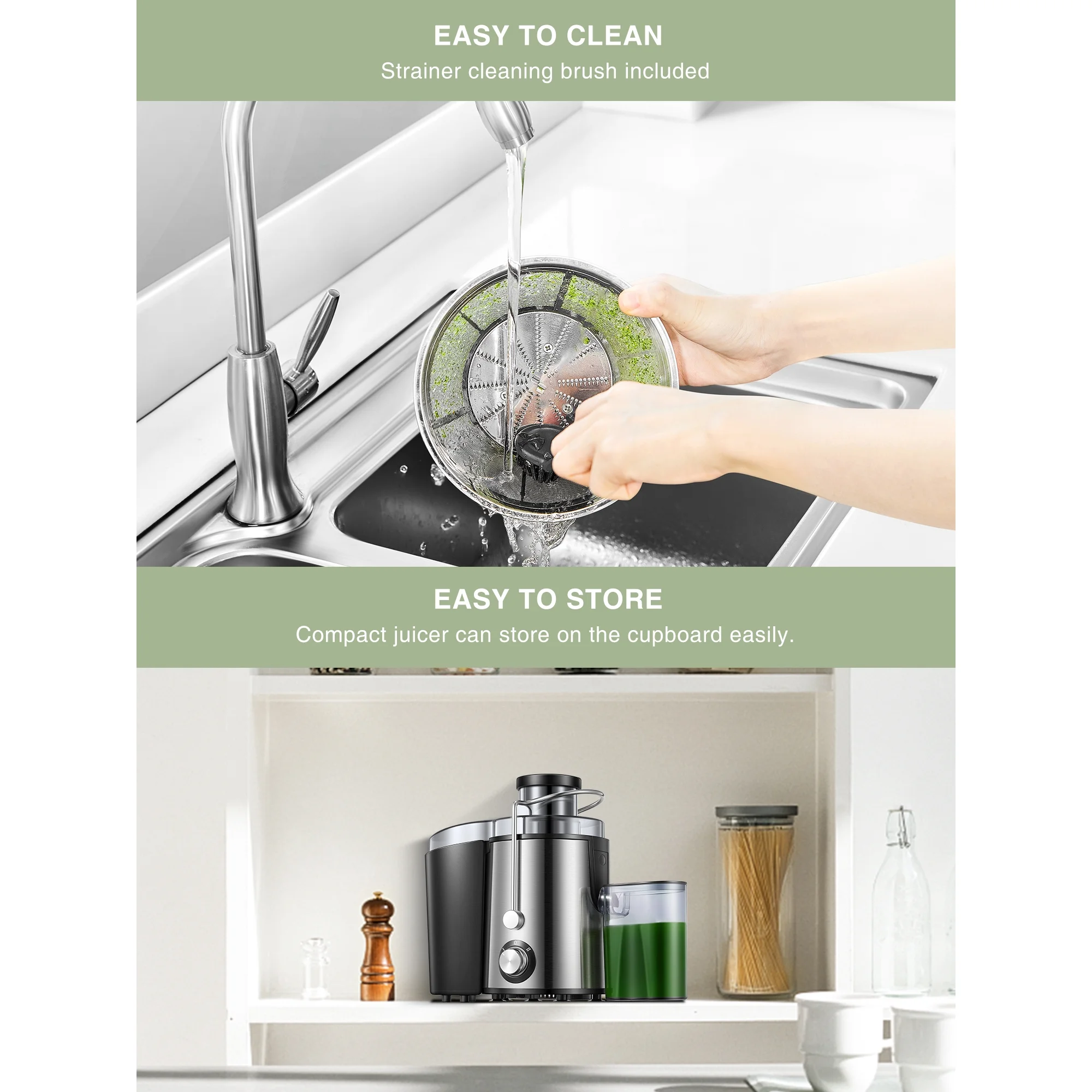 Multismart Extracteur de jus électrique 250 W à 2 vitesses pour fruits et légumes - عصارة فواكه - الصورة 8