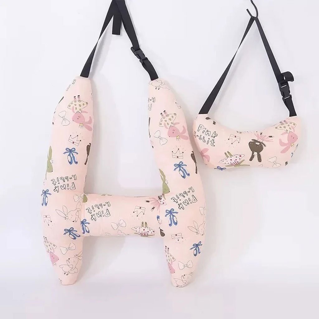 Oreiller de voyage et Sécurité pour enfant et adulte, support de tête en forme de H - الصورة 11