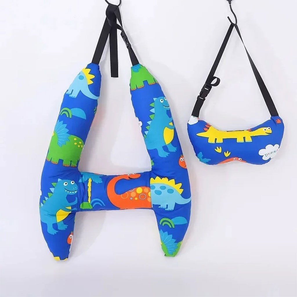 Oreiller de voyage et Sécurité pour enfant et adulte, support de tête en forme de H - الصورة 12