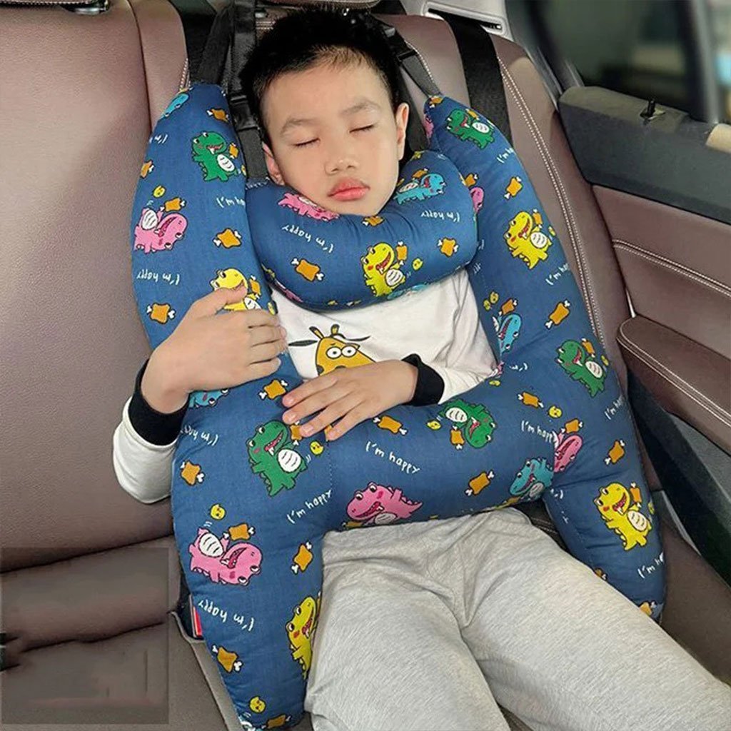 Oreiller de voyage et Sécurité pour enfant et adulte, support de tête en forme de H - الصورة 16