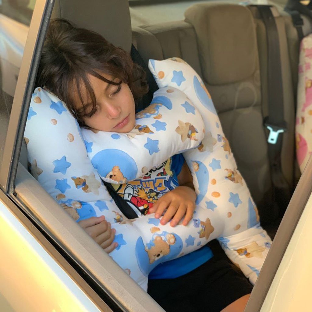 Oreiller de voyage et Sécurité pour enfant et adulte, support de tête en forme de H - الصورة 2