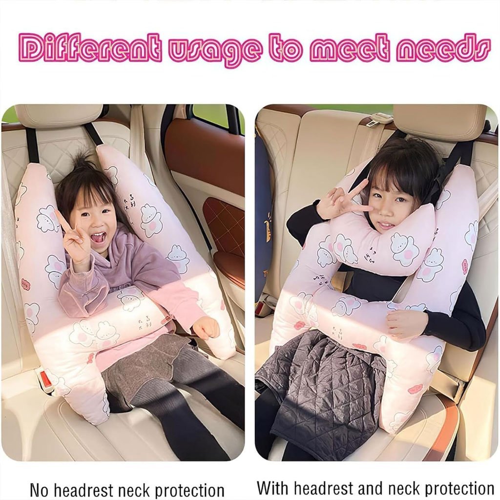 Oreiller de voyage et Sécurité pour enfant et adulte, support de tête en forme de H - الصورة 22