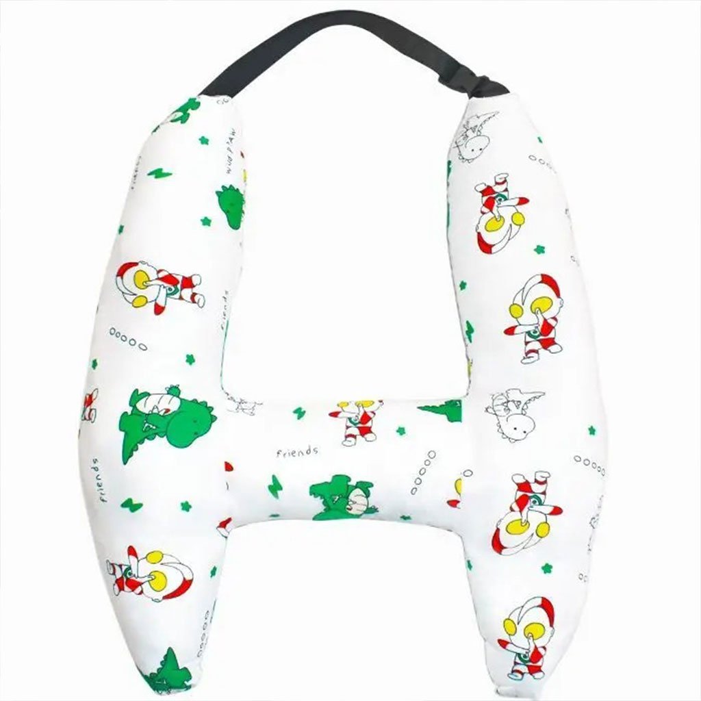 Oreiller de voyage et Sécurité pour enfant et adulte, support de tête en forme de H - الصورة 6