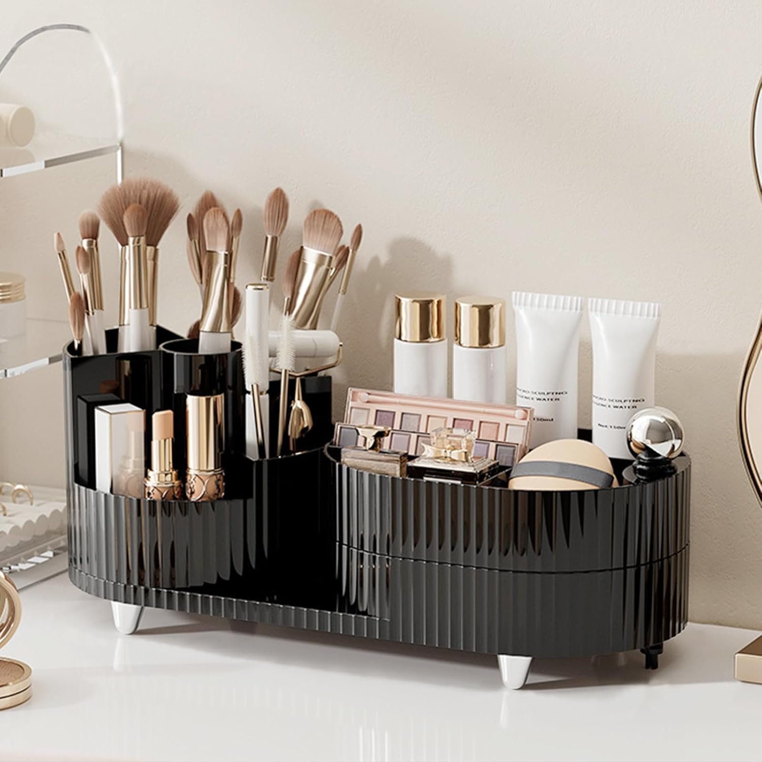 Organisateur de Maquillage Rotatif à 360° Deux Zones - منظم المكياج والأدوات الدوار 360 درجة - الصورة 2