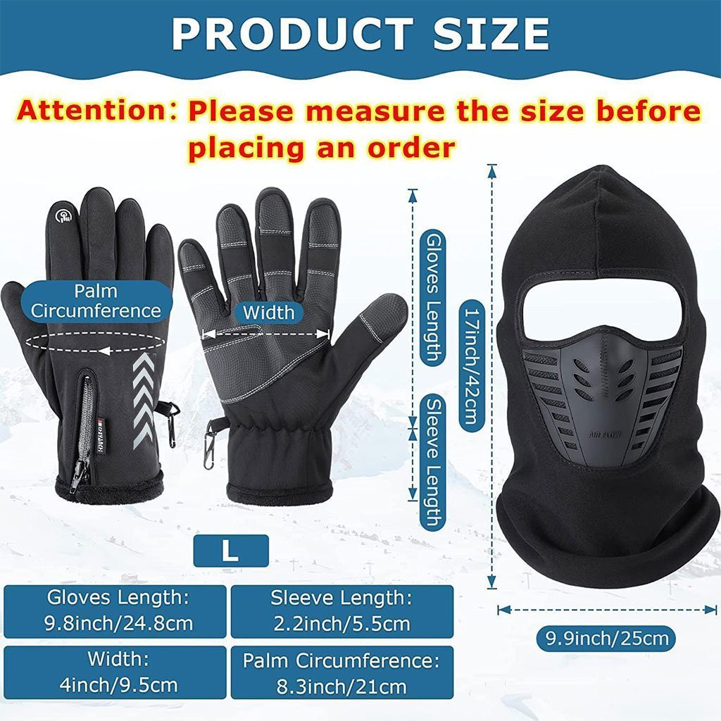 Pack Cagoule d’hiver Excefore avec gants thermiques pour écran tactile – طقم قناع وجه مع قفازات شتوية - الصورة 2