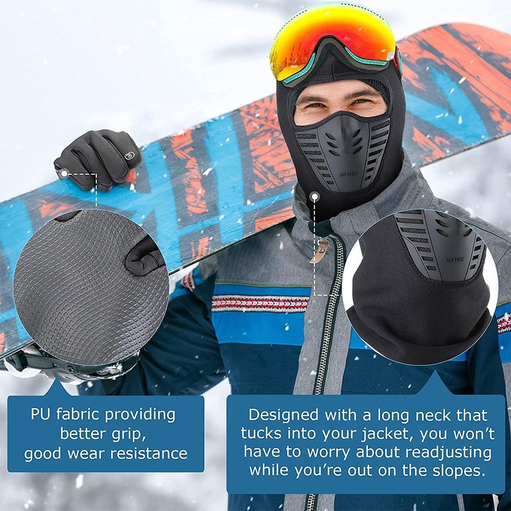 Pack Cagoule d’hiver Excefore avec gants thermiques pour écran tactile – طقم قناع وجه مع قفازات شتوية - الصورة 7