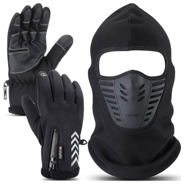 Pack Cagoule d’hiver Excefore avec gants thermiques pour écran tactile – طقم قناع وجه مع قفازات شتوية