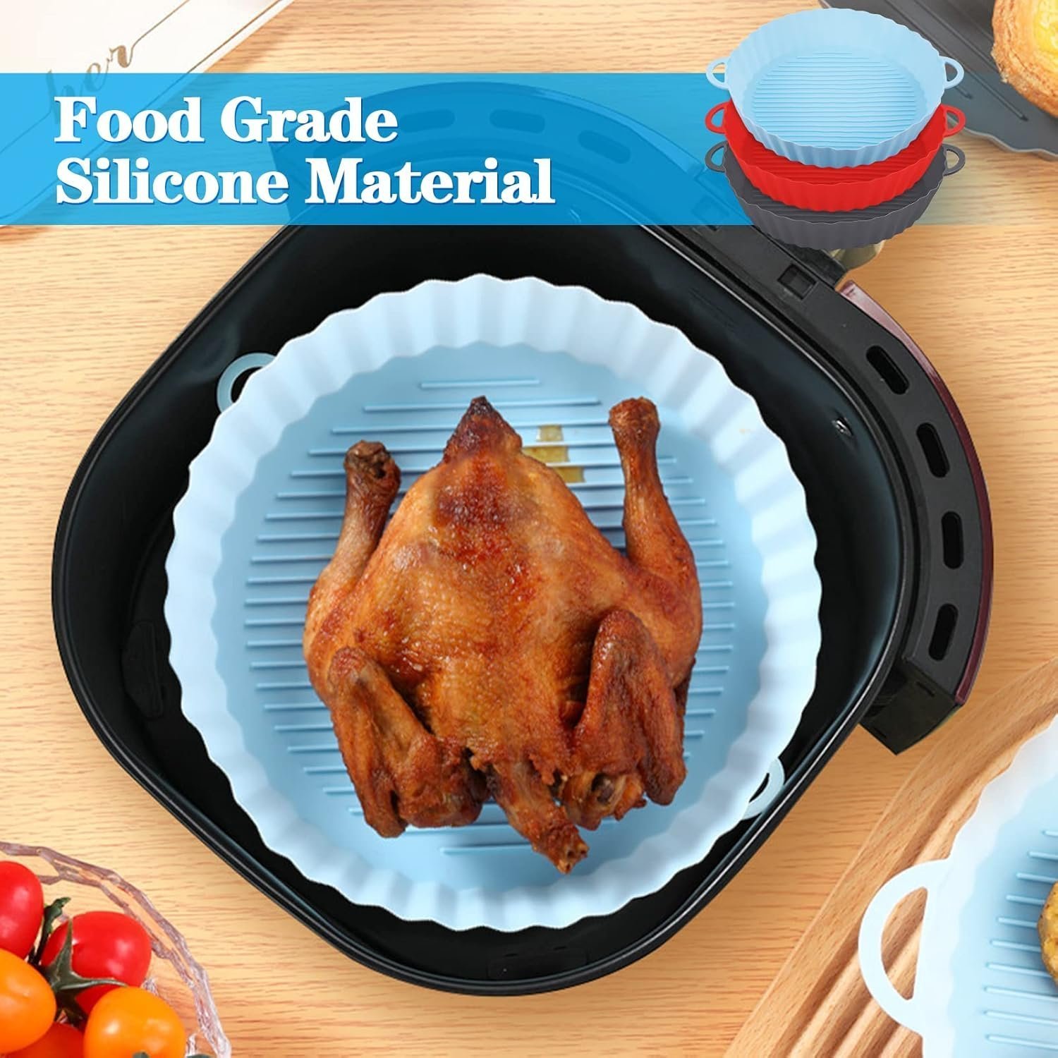 ⁦Pack de 3 moules en silicone pour friteuse à air chaud - طقم قوالب الطبخ في الفرن من سيليكون عالي الجودة⁩ - الصورة ⁦2⁩