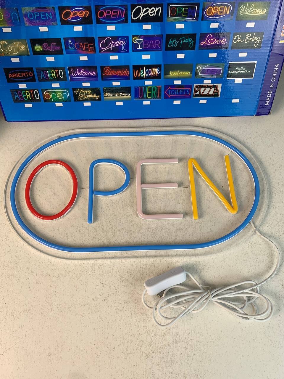 Panneau LED Neon Signe Open - لوحة مضيئة لواجهة محل - الصورة 2