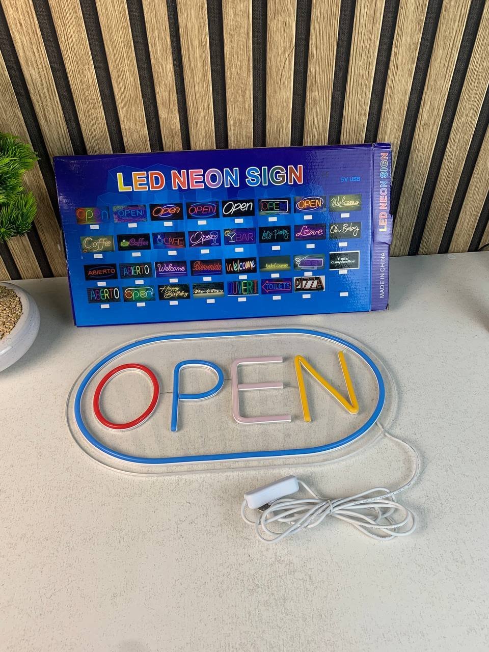 Panneau LED Neon Signe Open - لوحة مضيئة لواجهة محل - الصورة 3