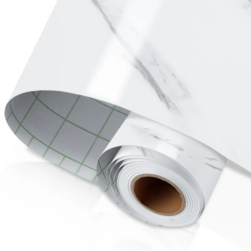 ⁦Papier Peint Adhésif en Aluminium pour Cuisine Anti-Chaleur, Anti-Huile Motif Marbré - ورق ولاصق ألومنيوم حراري مقاوم للحرارة والزيوت للمطابخ⁩ - الصورة ⁦10⁩