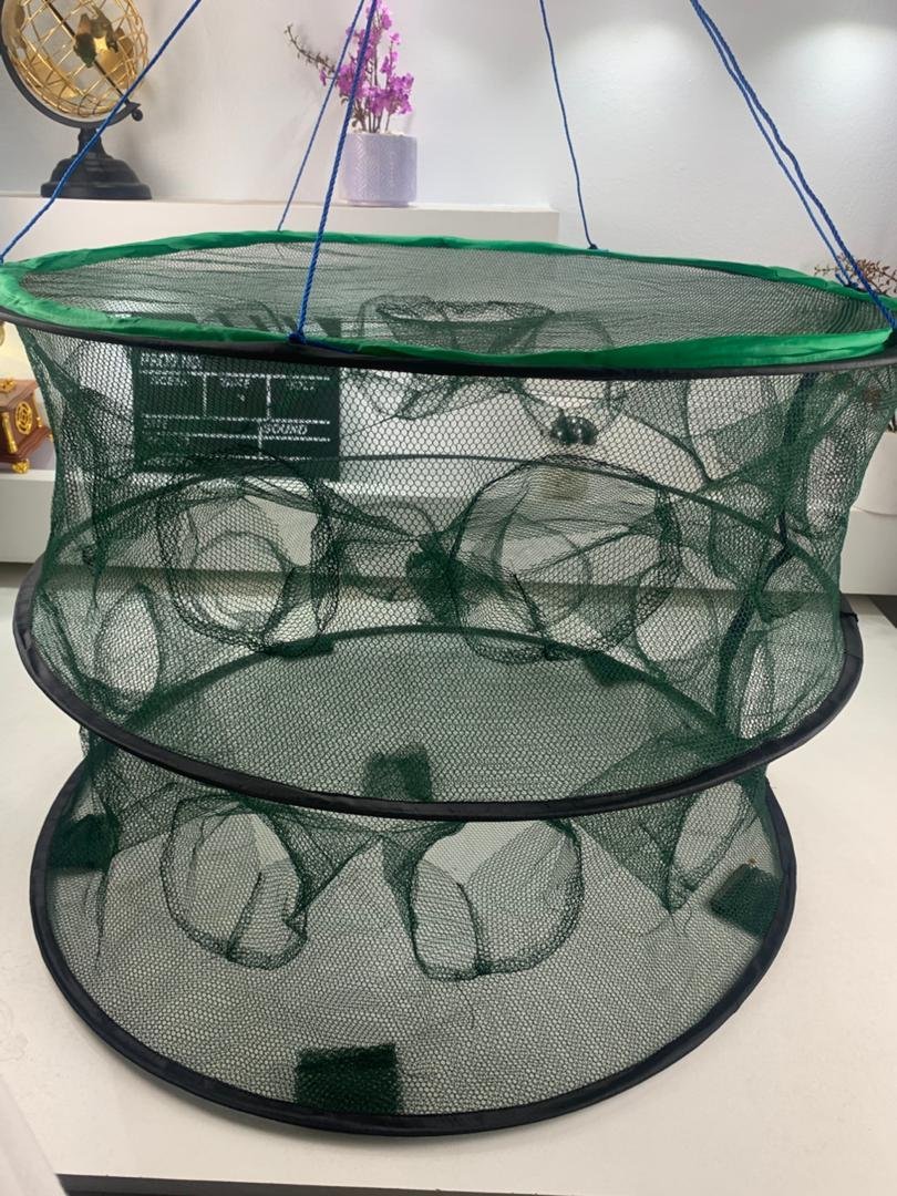 Piège de Pêche Poissons Rond 20 Trous pliable et portable 70cm – شبكة صيد الأسماك - الصورة 2