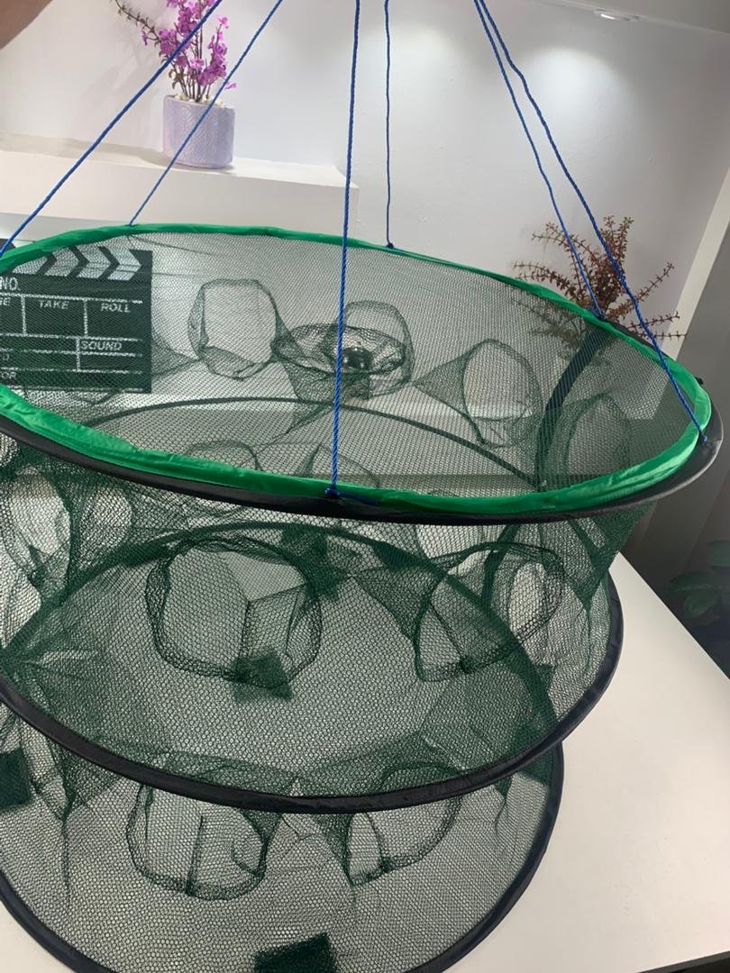 Piège de Pêche Poissons Rond 20 Trous pliable et portable 70cm – شبكة صيد الأسماك - الصورة 3