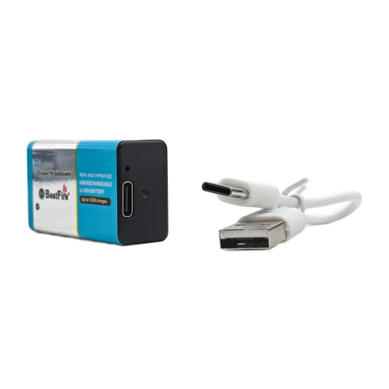 ⁦Pile rechargeable USB type C 9V 1200mWh en lithium BestFire - بطارية ليثيوم قابلة لإعادة الشحن⁩ - الصورة ⁦4⁩