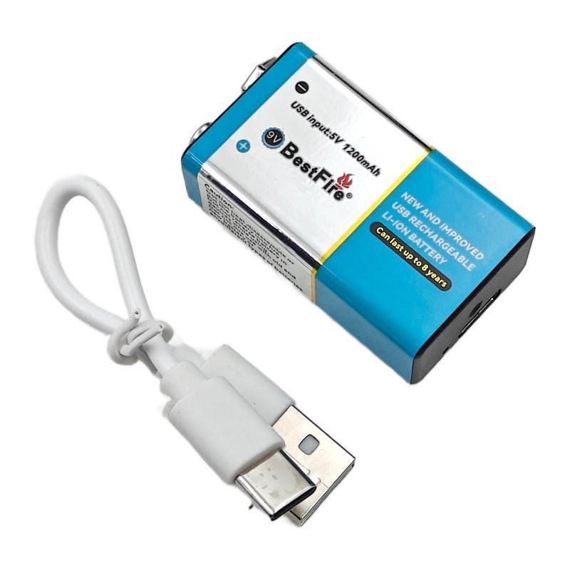 ⁦Pile rechargeable USB type C 9V 1200mWh en lithium BestFire - بطارية ليثيوم قابلة لإعادة الشحن⁩ - الصورة ⁦5⁩