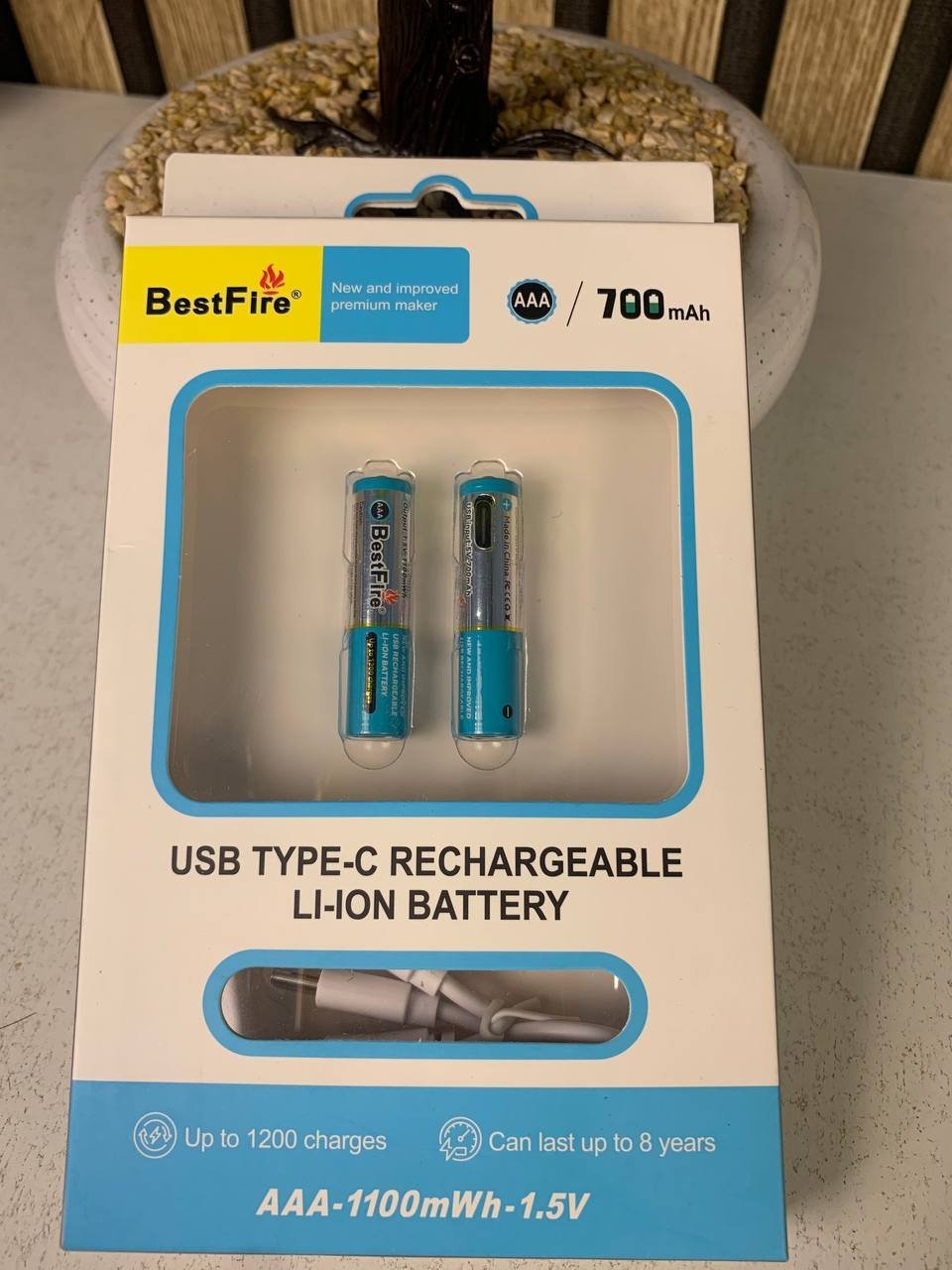 Pile rechargeable USB type C AAA 700mWh en lithium BestFire - بطارية ليثيوم قابلة لإعادة الشحن - الصورة 6