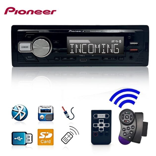Pioneer-6296BT FM Receiver & MP3 Player pour Voitures - جهاز راديو سيارة بايونير الذكي مع بلوتوث وإضاءة