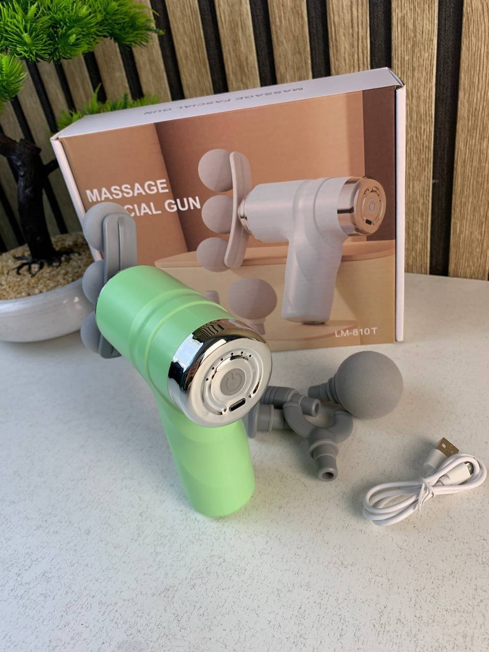 Pistolet de massage pour soulager la douleur 6 vitesses 5 têtes LM-810T - جهاز تدليك بعدة رِؤوس - الصورة 8