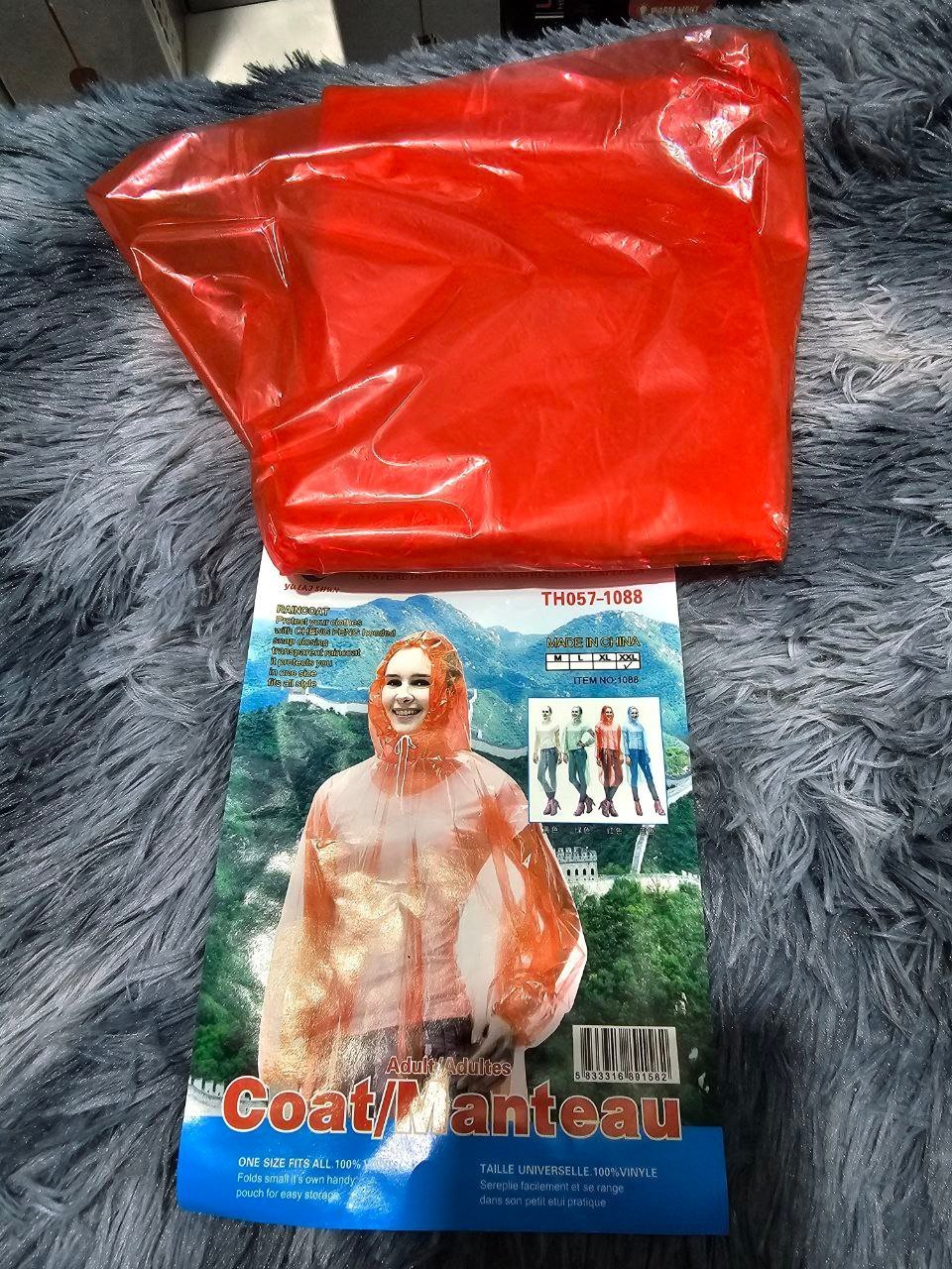 Poncho à capuche Transparent imperméable Pour Adulte protection d’urgence - الصورة 2