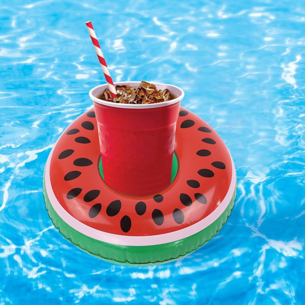 Porte-Gobelets Flottants Gonflables pour Piscine Design Amusant Matériau PVC - حامل أكواب مائي منفوخ للمسبح بتصاميم الفواكه