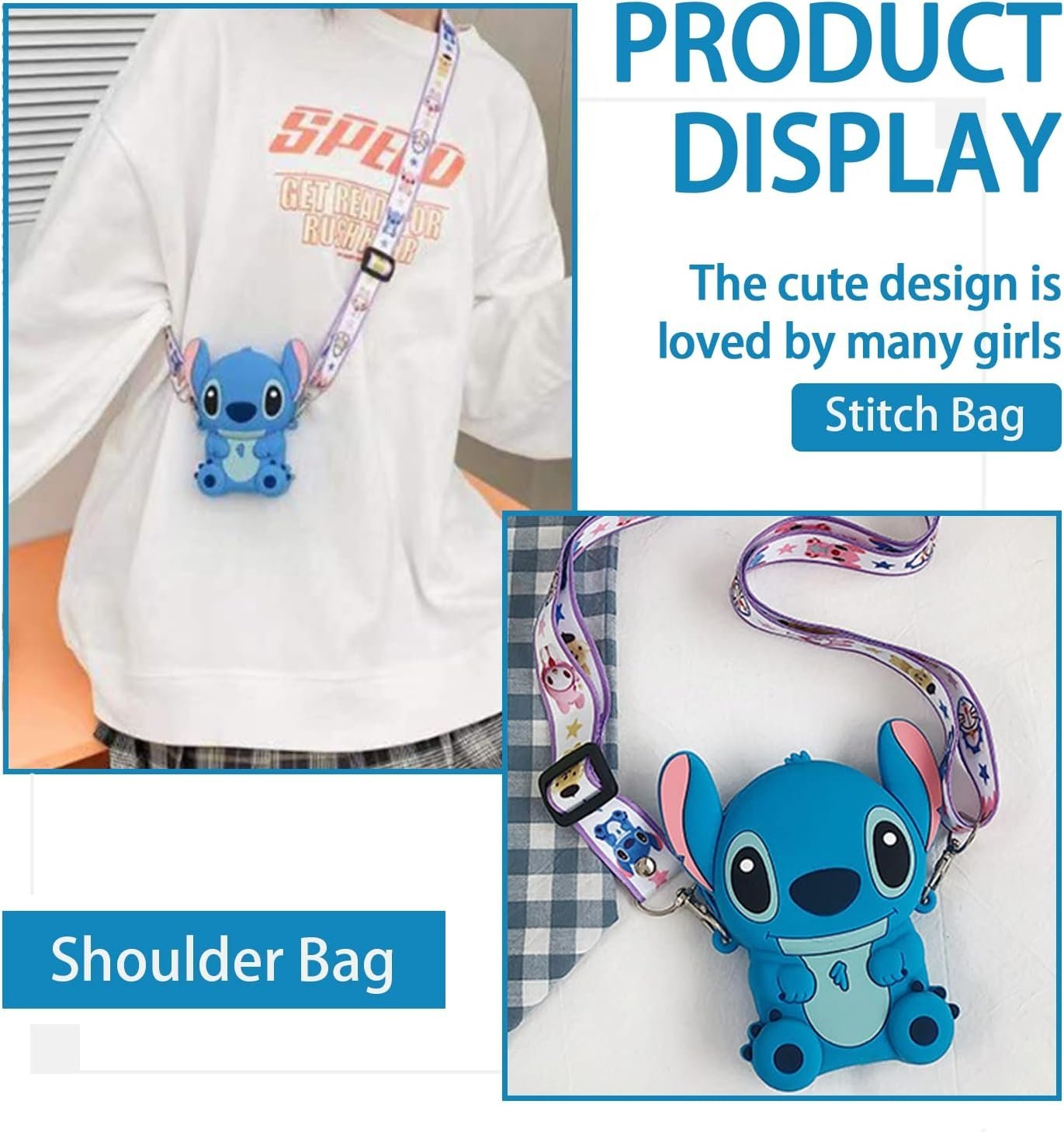 ⁦Porte-monnaie mignon à motif dessin animé Stitch pour enfants- محفظة نقود للأطفال⁩ - الصورة ⁦4⁩